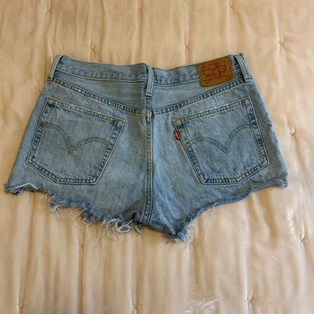 Levi’s 501 blue denim shorts